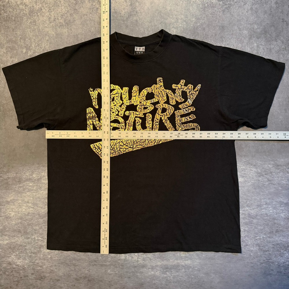VTG Naughty By Nature T.T.B USA Hip Hop Graphic T-Shirt Black Gold Mens 2XL XXL - Picture 5 of 9